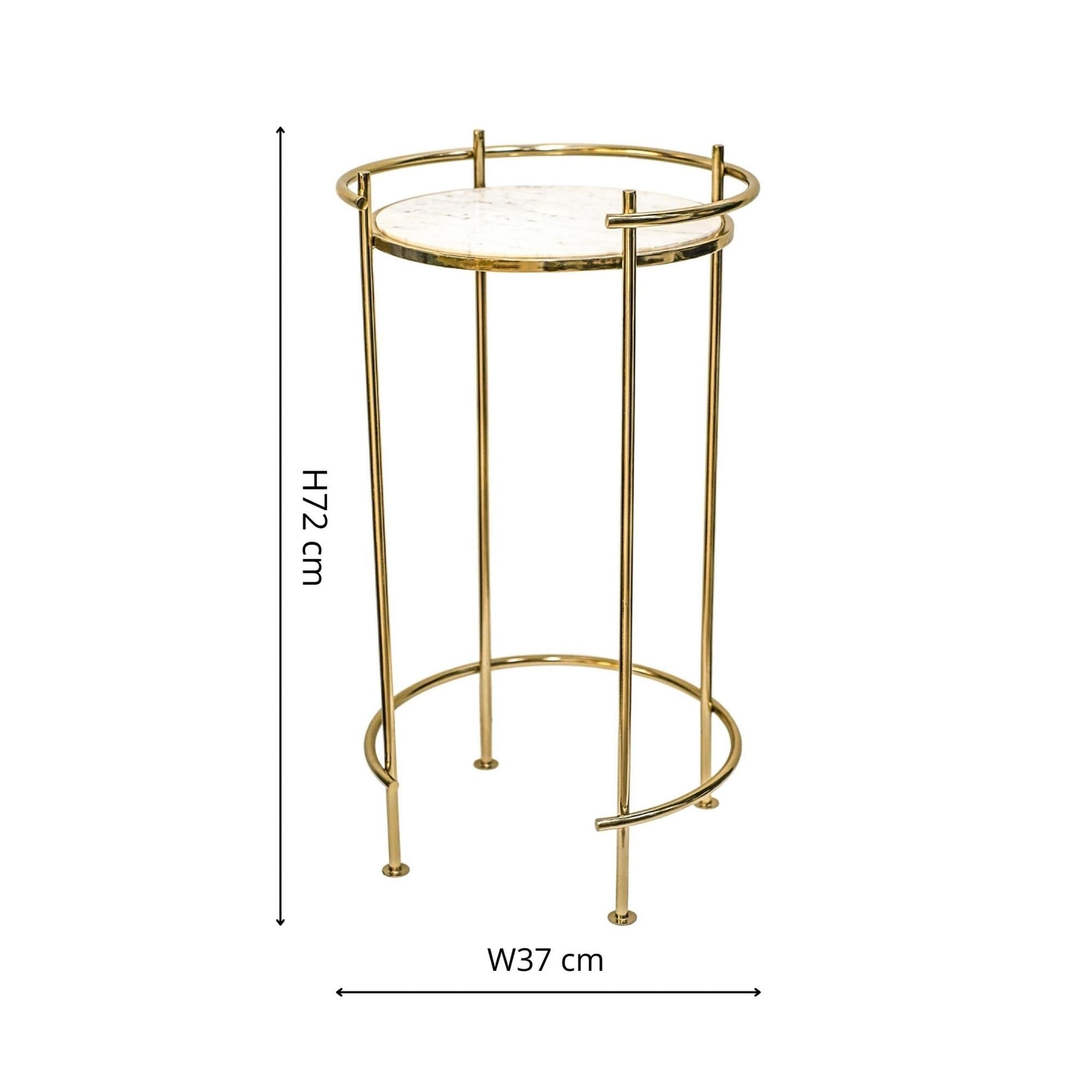 Opulence Set of 2 Nested Side Tables Marble/Gold