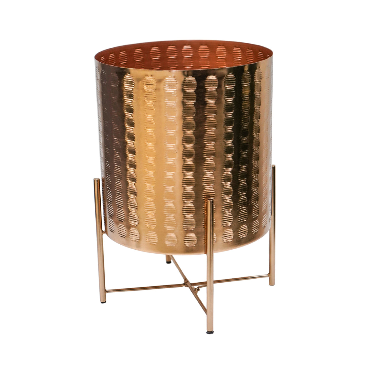 Zendaya Embossed Metal Planter Stand