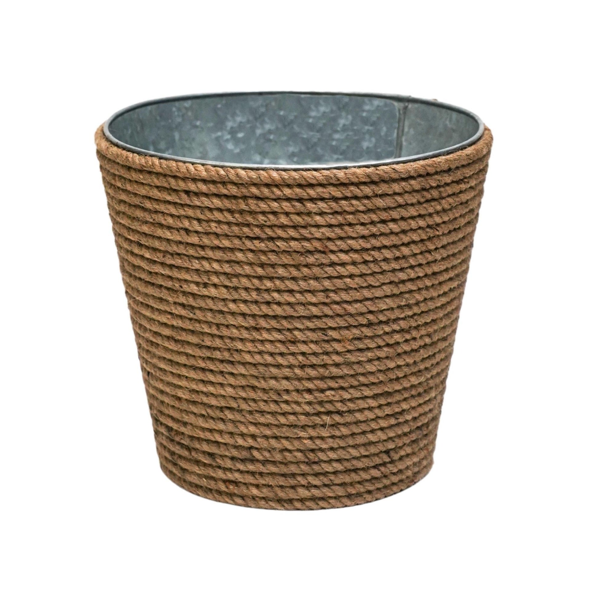 Jute Galvanised Steel Christmas Tree Bucket