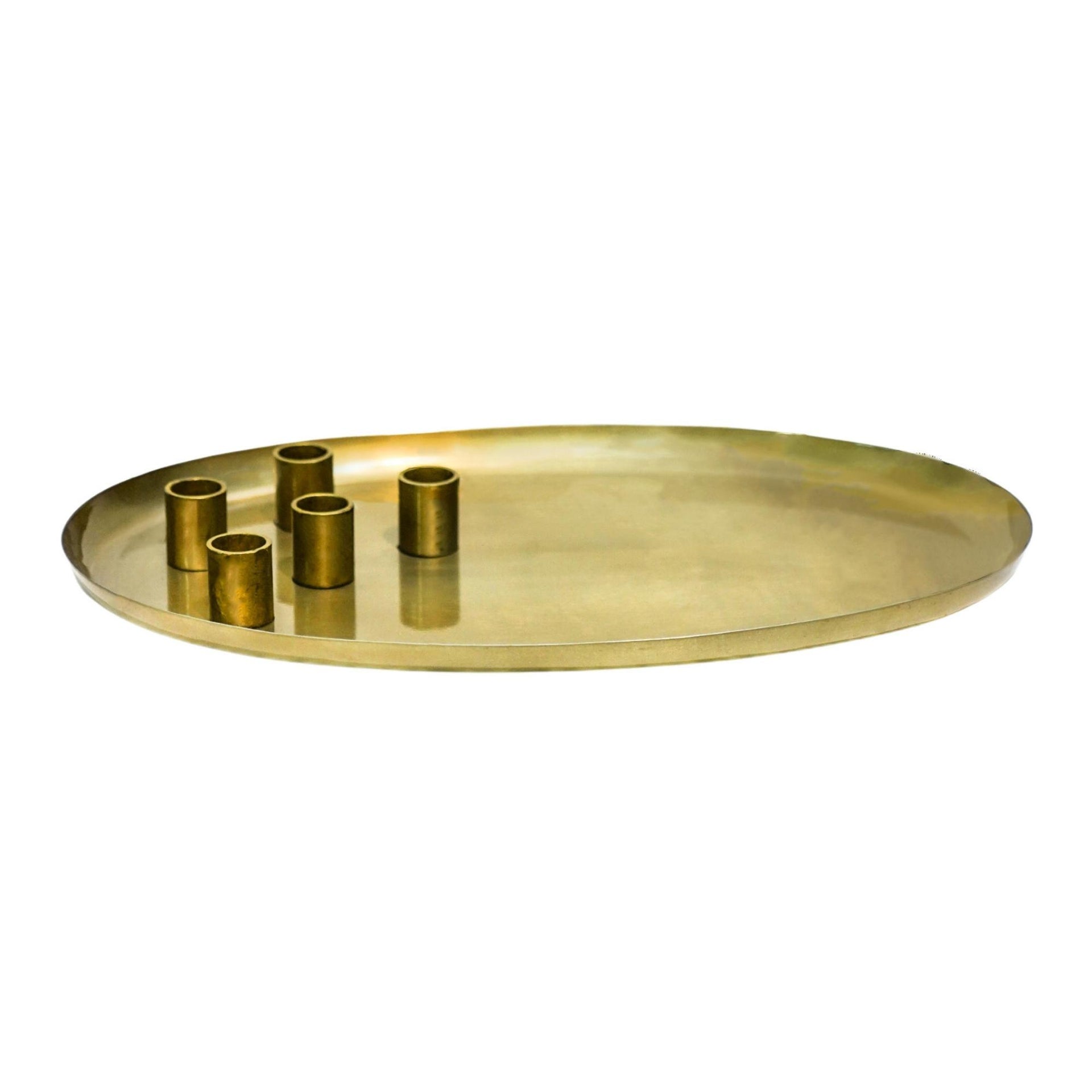 Ivyline Oval Metal Centrepiece with Magnetic Candle Holders
