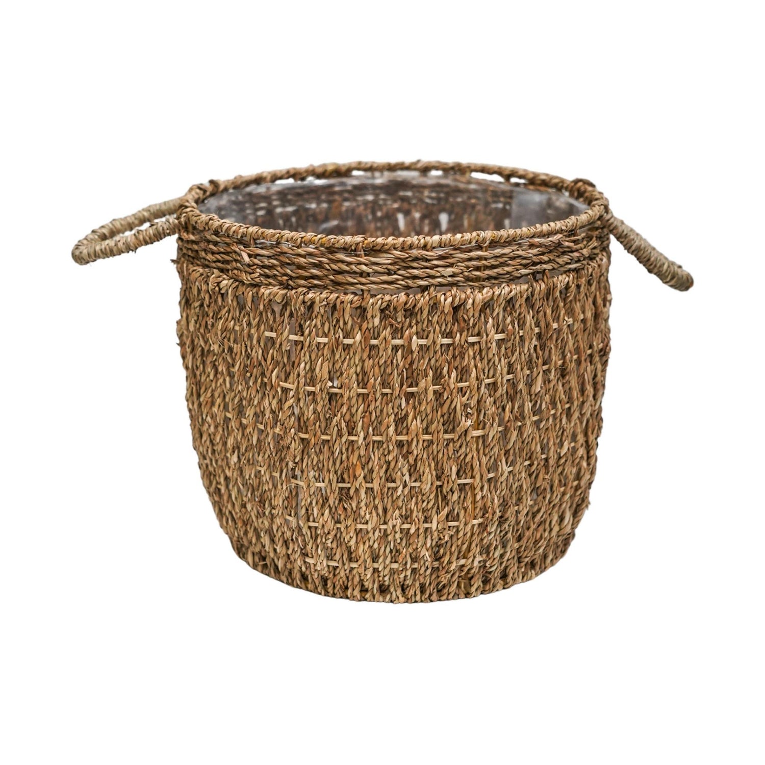 Seagrass vuorattu Basket Natural -setti 2 kpl