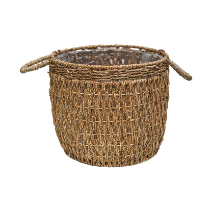 Seagrass vuorattu Basket Natural -setti 2 kpl