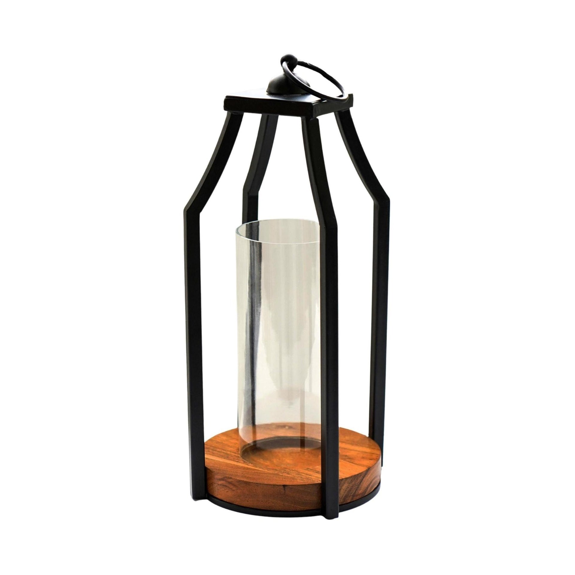 Felicity Circular Base Lantern Acacia Wood