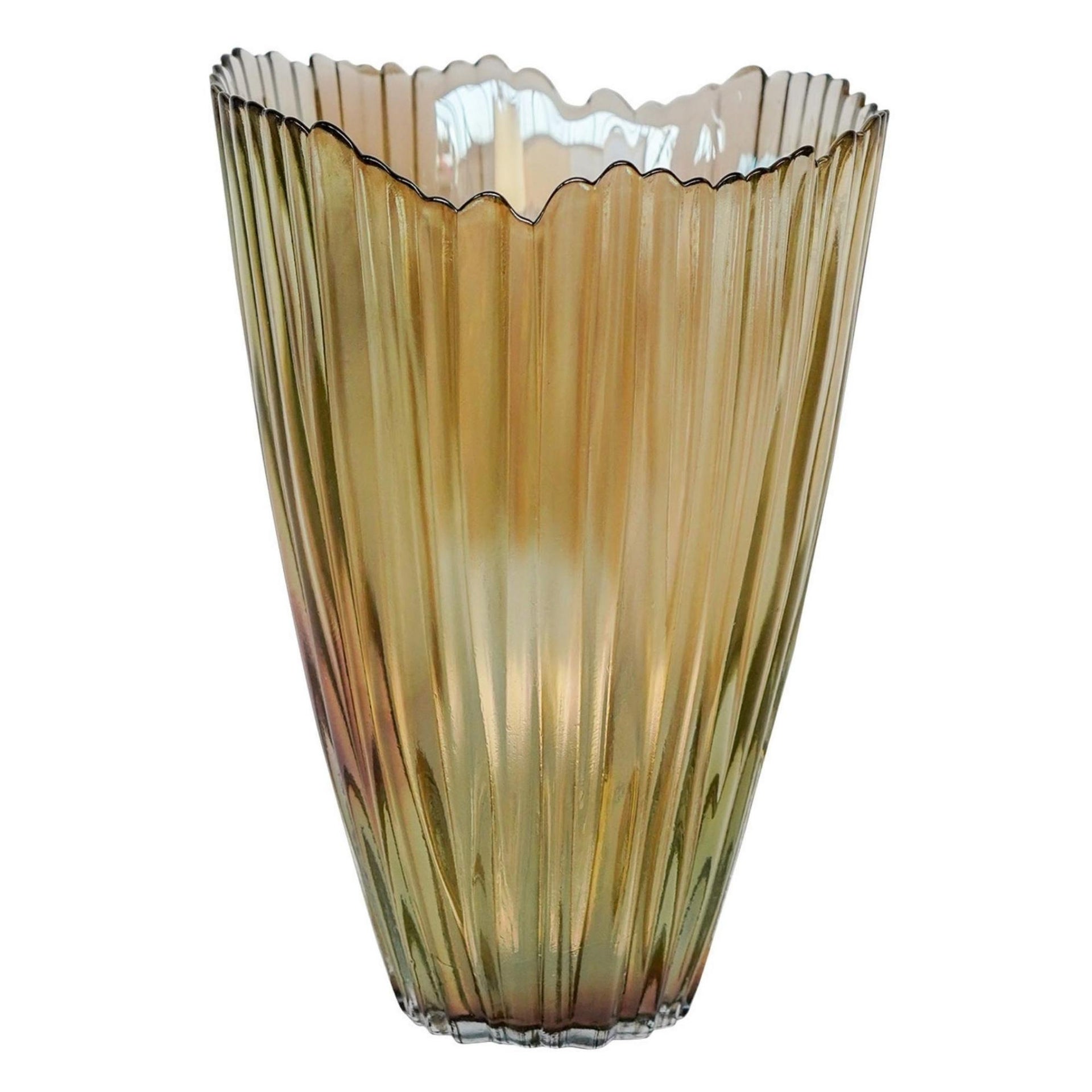 Rippled Glass Vase