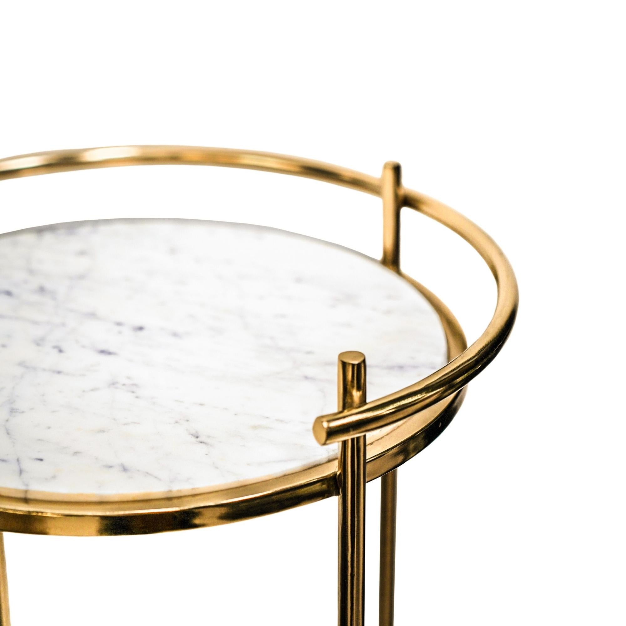 Opulence Set of 2 Nested Side Tables Marble/Gold