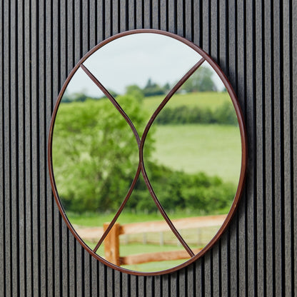 Circular Outdoor Mirror Natural Rust