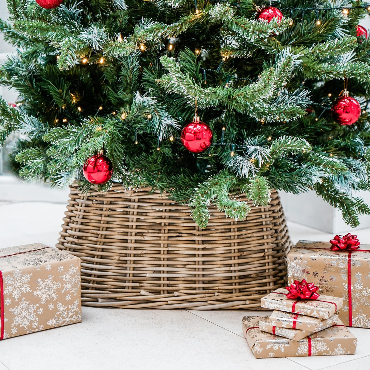 Large Wicker Tree Skirt Square Sustainable