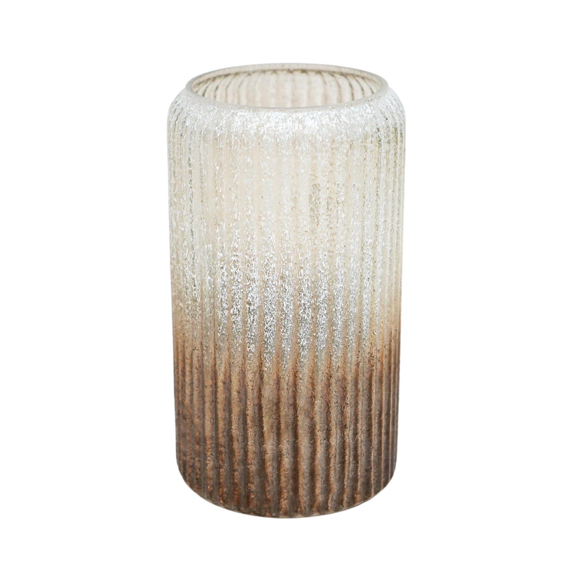 Verre Frosted Ribbed Glass Vase