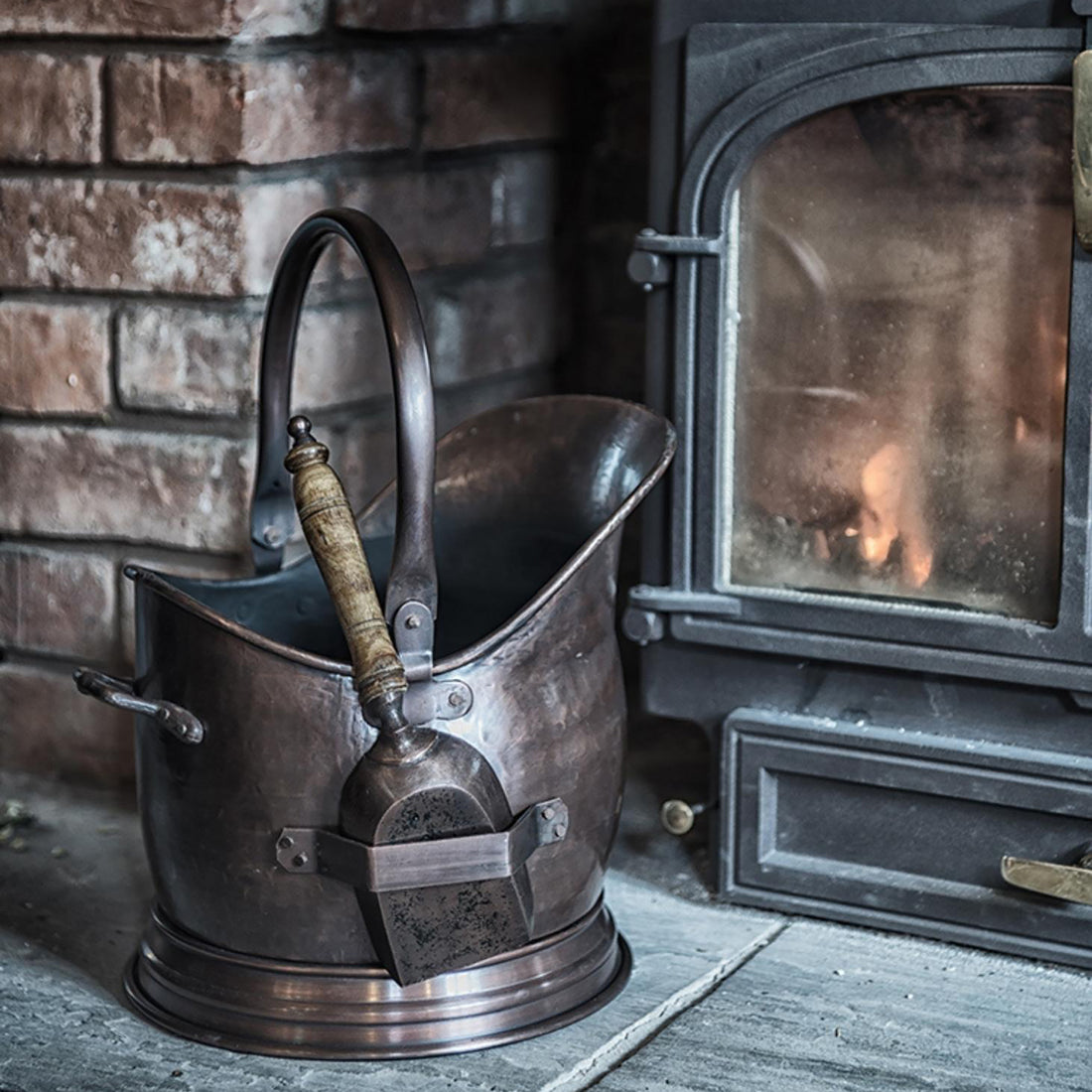 Antique Copper Coal Bucket