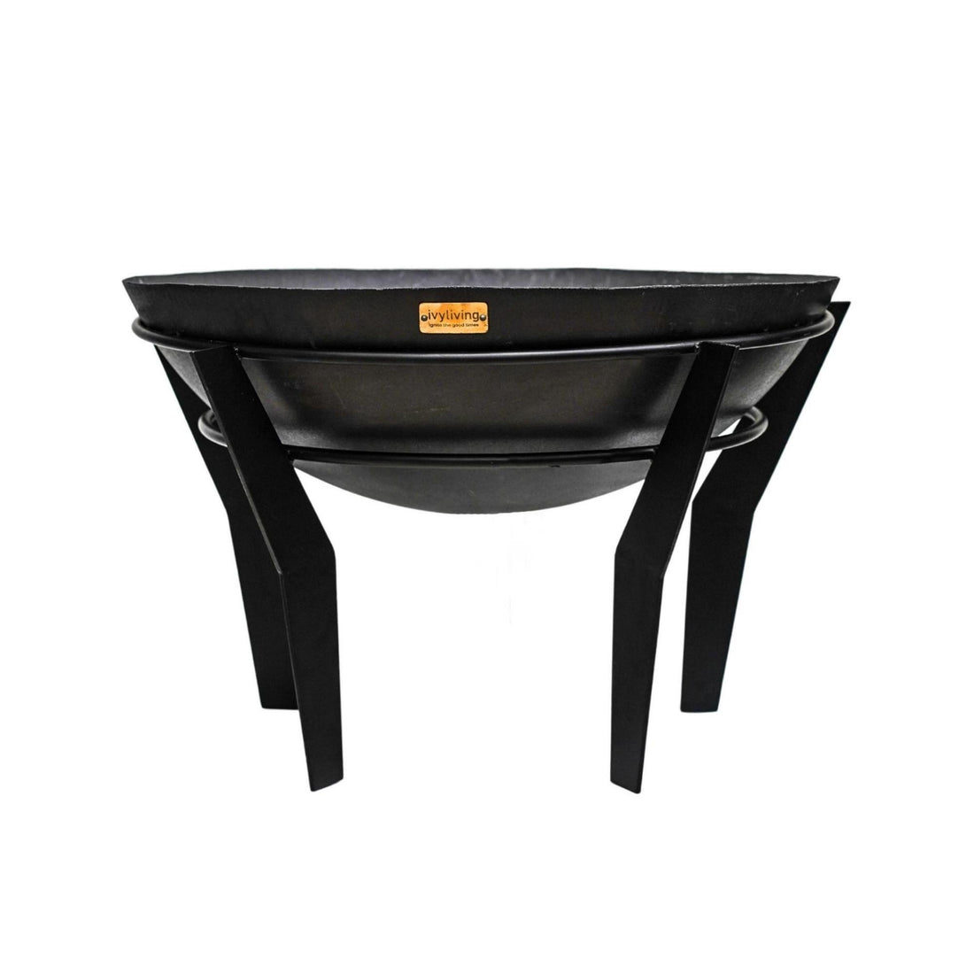 Outdoor Metal Kendal Firebowl on Stand in Black