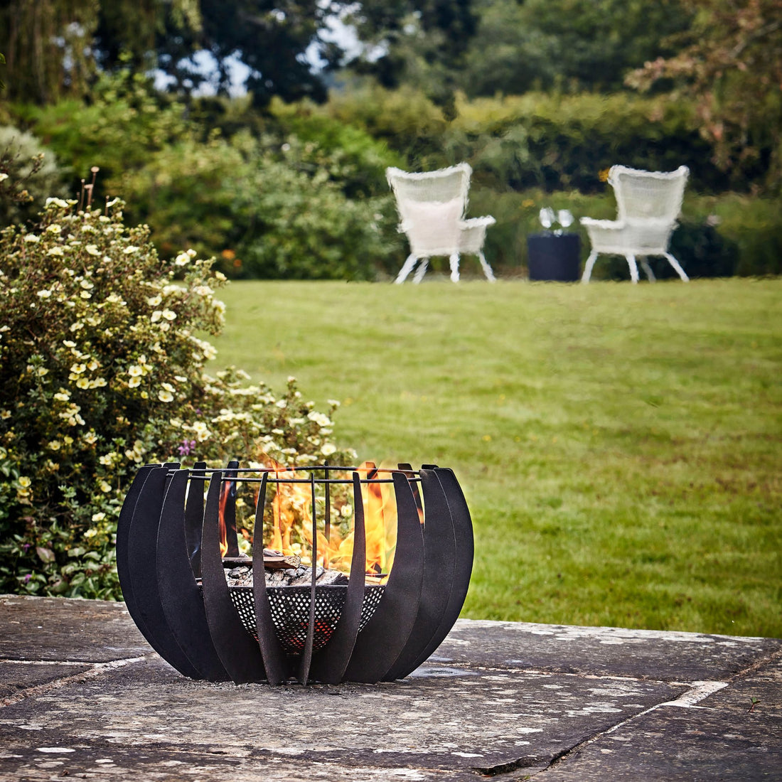 Outdoor Solis Firebowl in Matt Black