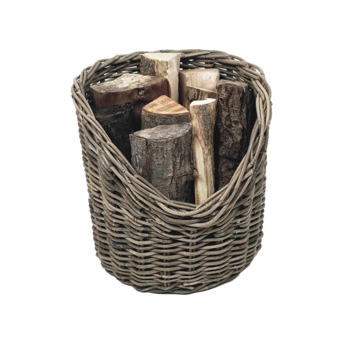 Panier à bûches en osier rond